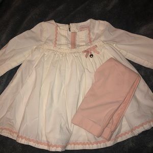 Cream and pink little girls outfit